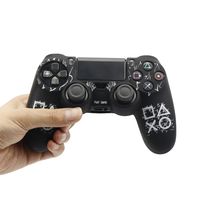 روکش دسته بازی PS4 طرح لوگو دکمه بازی سفید مشکی