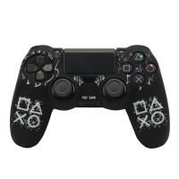 روکش دسته بازی PS4 طرح لوگو دکمه بازی سفید مشکی