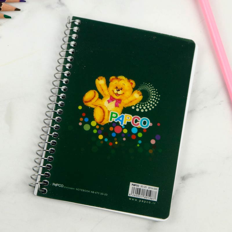 دفترچه یادداشت 100 برگ 3 بعدی پاپکو Papco NB-6703D-2D بغل بازشو
