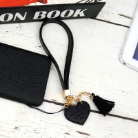 بند آویز موبایل قلبی مشکی