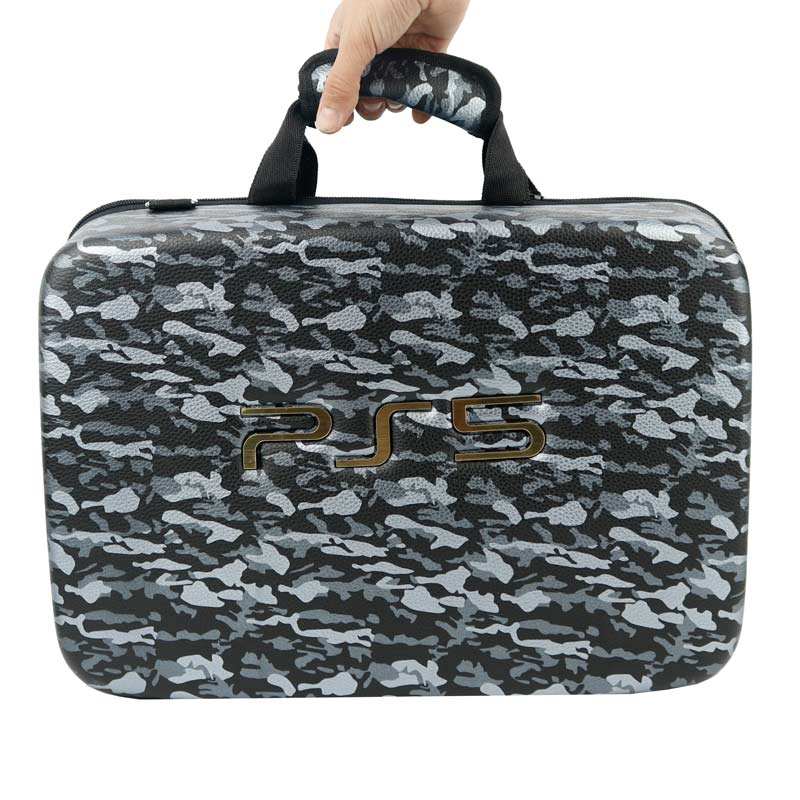 کیف کنسول بازی PS5 چرمی چریکی مشکی نقره ای