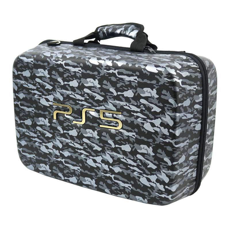 کیف کنسول بازی PS5 چرمی چریکی مشکی نقره ای