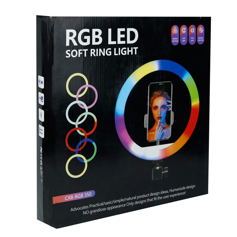 رینگ لایت پایه دار 13 اینچ RGB LED CXB-RGB350