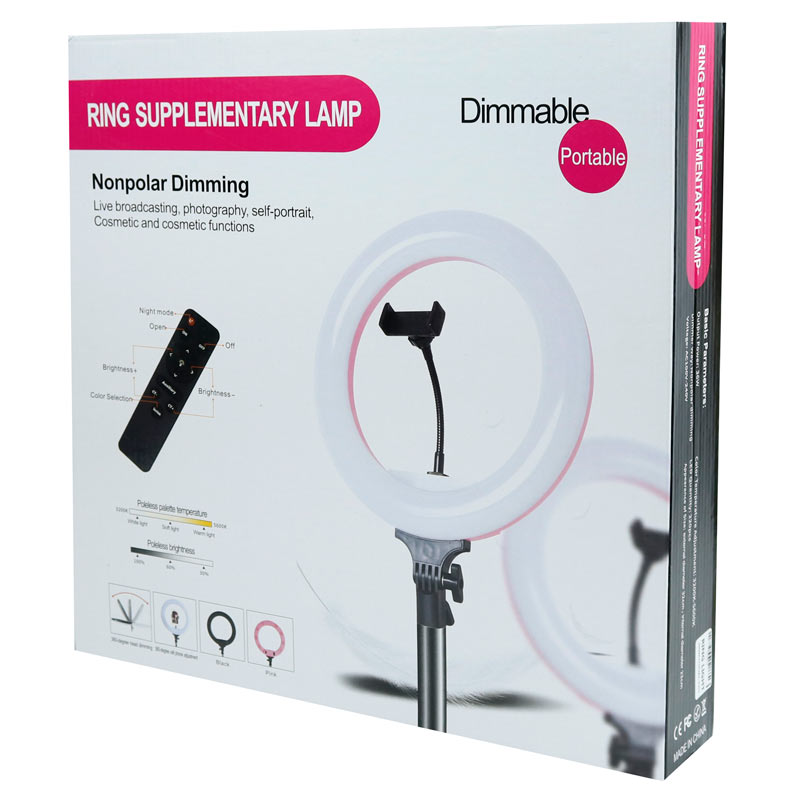 رینگ لایت پایه دار 12 اینچ Dimmable Portable