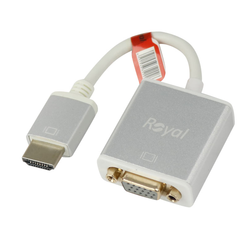 تبدیل Royal HDMI To VGA + کابل صدا و کابل Micro USB