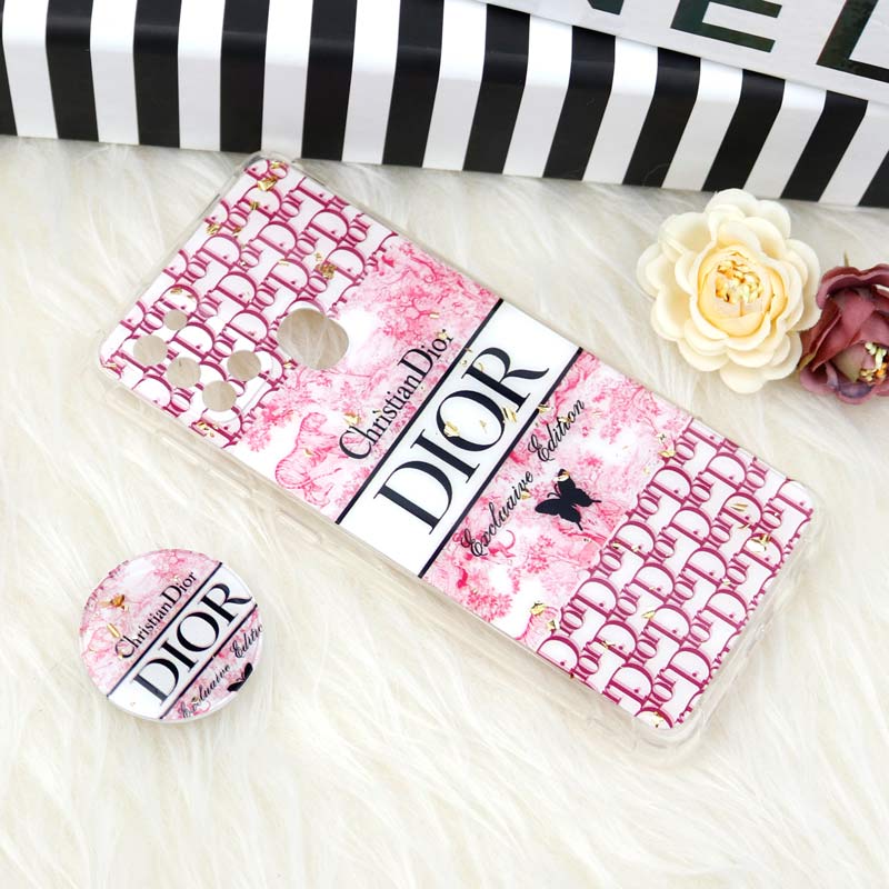 قاب محافظ لنزدار رزین طرح Dior پاپ سوکت دار Samsung A21s