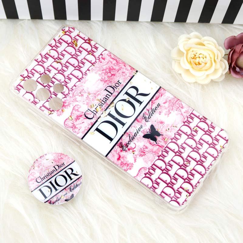 قاب محافظ لنزدار رزین طرح Dior پاپ سوکت دار Samsung A32 5G