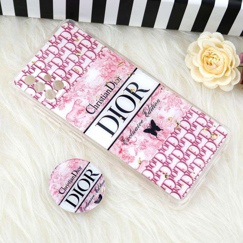 قاب محافظ لنزدار رزین طرح Dior پاپ سوکت دار Samsung A51