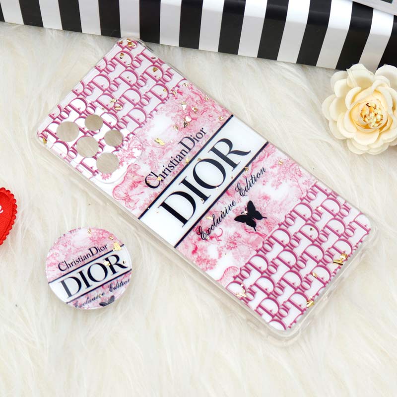 قاب محافظ لنزدار رزین طرح Dior پاپ سوکت دار Samsung Galaxy A52 / A52s