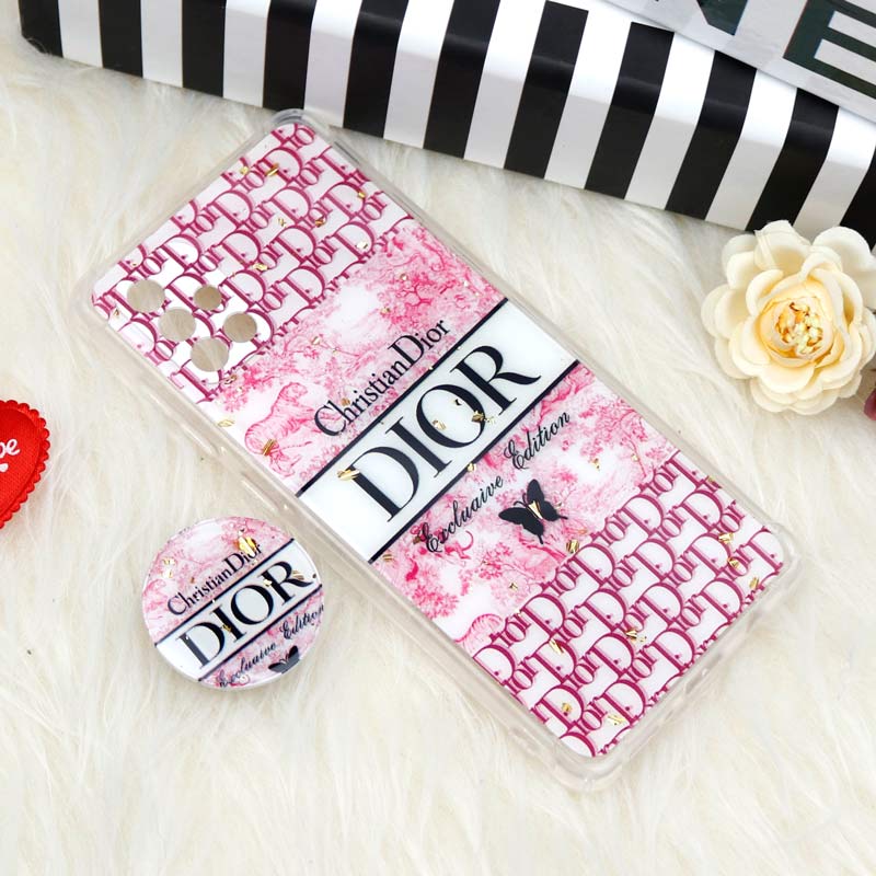 قاب محافظ لنزدار رزین طرح Dior پاپ سوکت دار Samsung A71