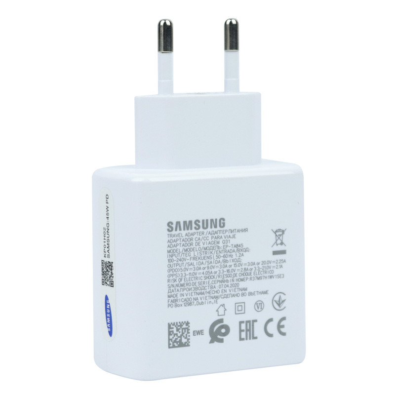 شارژر دیواری فست شارژ Samsung EP-TA845 3A PD 45W Type-C + کابل Type-C شرینک