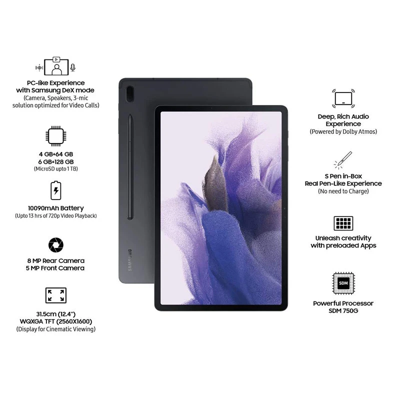 تبلت سامسونگ "Samsung Galaxy Tab S7 FE SM-T735 LTE 64GB 12.4