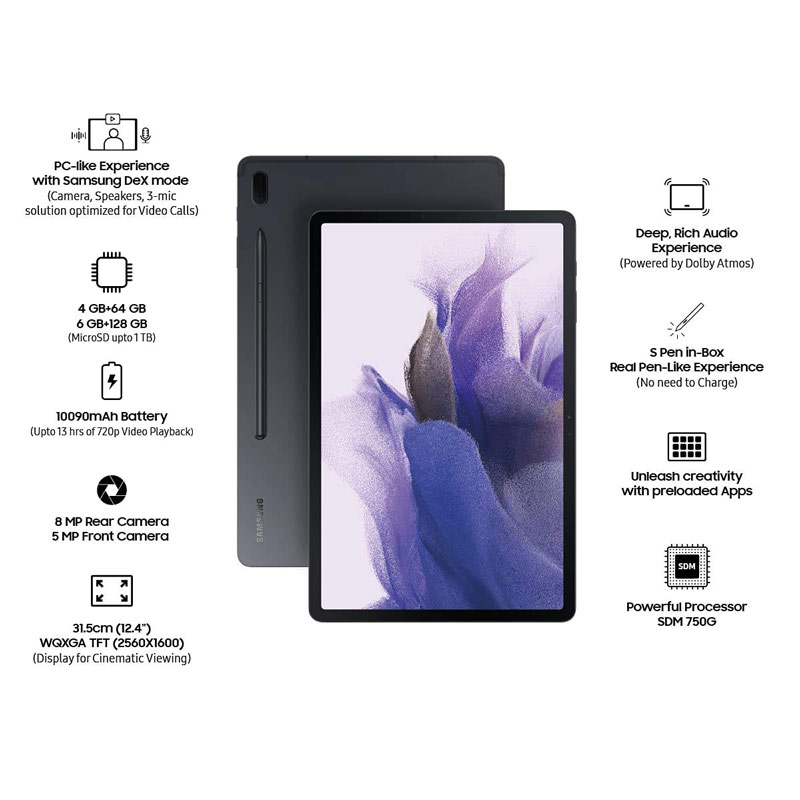 تبلت سامسونگ "Samsung Galaxy Tab S7 FE SM-T735 LTE 64GB 12.4