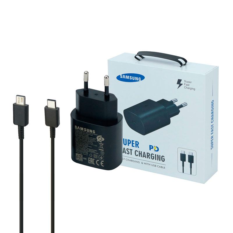 شارژر دیواری فست شارژ اصلی Samsung Note 10 EP-TA800 3A PD 25W + کابل تبدیل تایپ سی