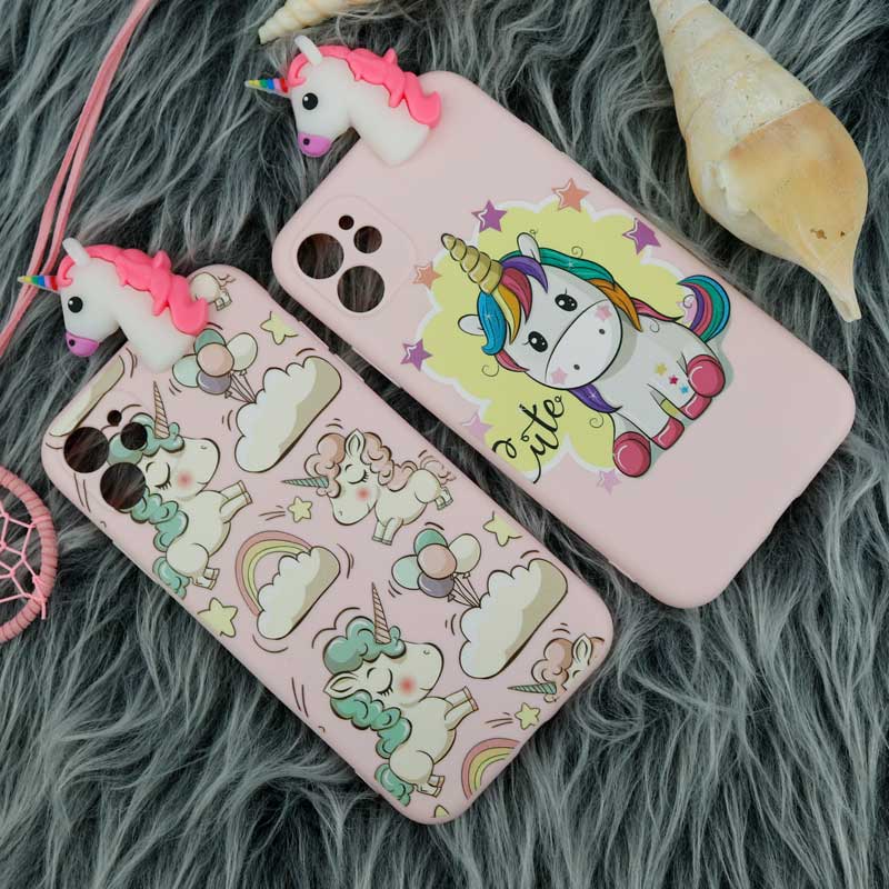 قاب سیلیکونی محافظ لنزدار یونیکورن iPhone 11