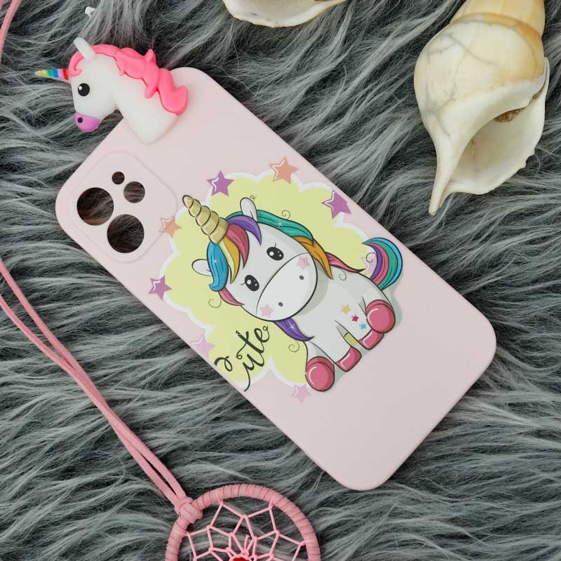 قاب سیلیکونی محافظ لنزدار یونیکورن iPhone 12
