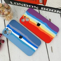 قاب محافظ لنزدار سیلیکونی اورجینال رنگین کمانی iPhone 13 سری B