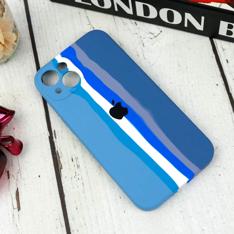 قاب محافظ لنزدار سیلیکونی اورجینال رنگین کمانی iPhone 13 سری B
