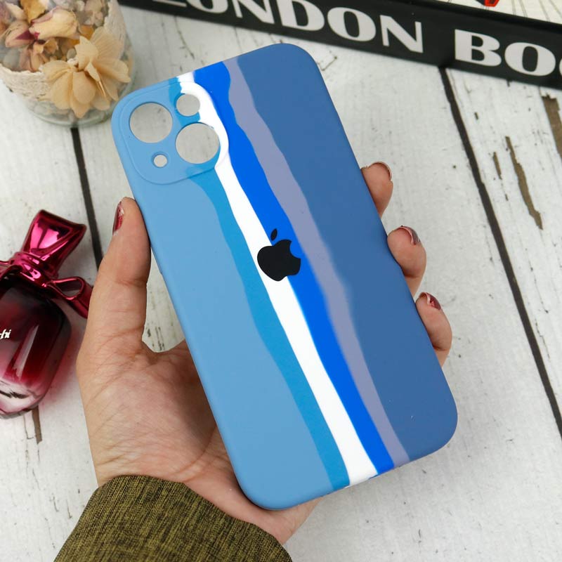 قاب محافظ لنزدار سیلیکونی اورجینال رنگین کمانی iPhone 13 سری B