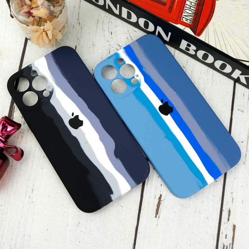 قاب سیلیکونی اورجینال رنگین کمانی محافظ لنزدار iPhone 13 Pro