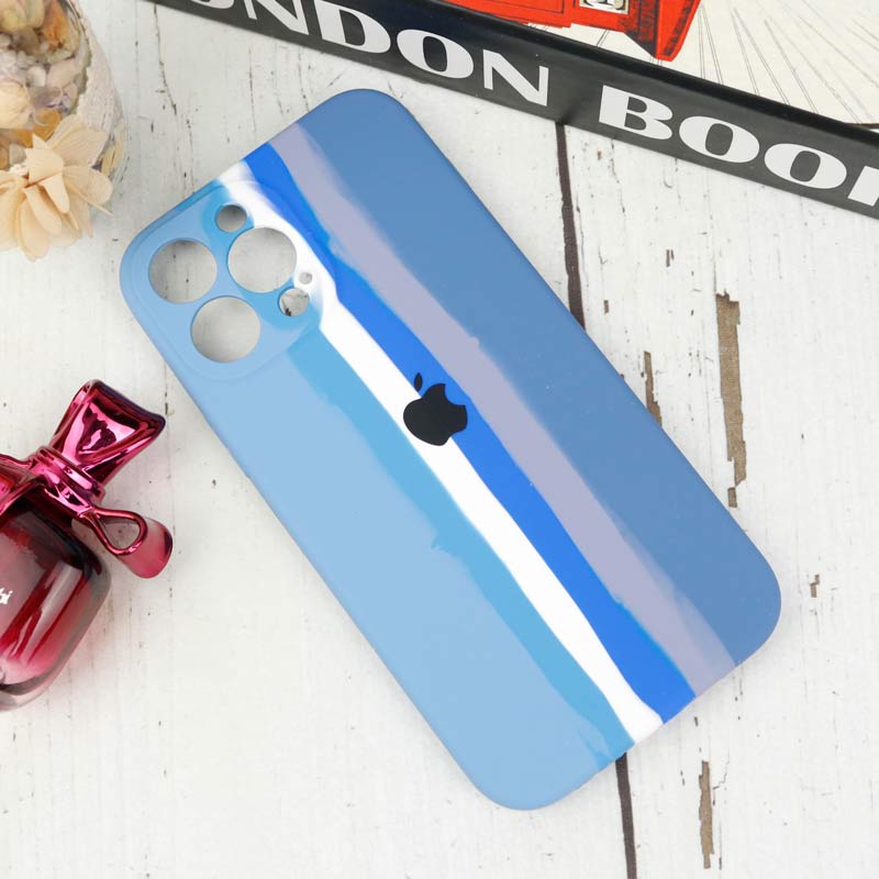 قاب سیلیکونی اورجینال رنگین کمانی محافظ لنزدار iPhone 13 Pro