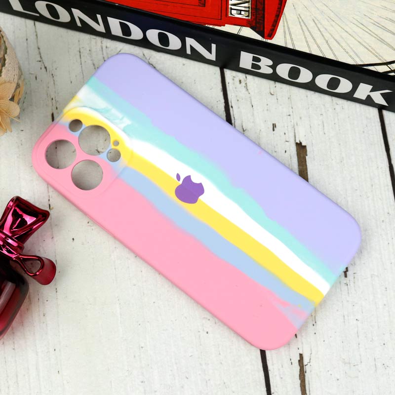قاب سیلیکونی اورجینال رنگین کمانی محافظ لنزدار iPhone 13 Pro