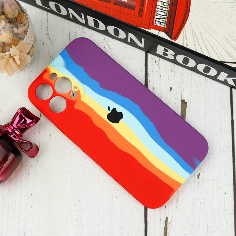 قاب سیلیکونی اورجینال رنگین کمانی محافظ لنزدار iPhone 13 Pro