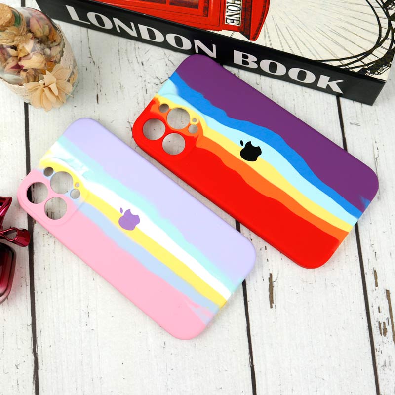 قاب سیلیکونی اورجینال رنگین کمانی محافظ لنزدار iPhone 13 Pro