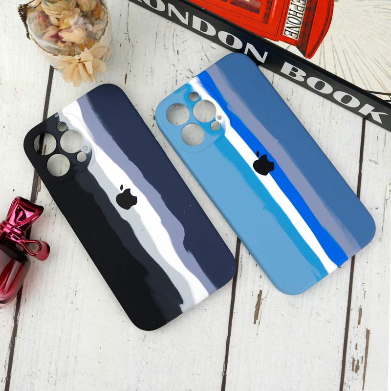 قاب سیلیکونی اورجینال رنگین کمانی محافظ لنزدار iPhone 13 Pro Max