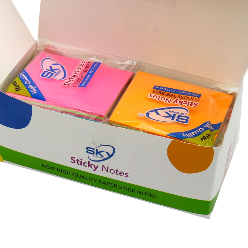 کاغذ یادداشت چسب دار Sky Sticky Note 7.5*7.5cm بسته 12 عددی