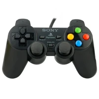 دسته بازی تک شوکدار Sony PS2 دکمه رنگی پک دار