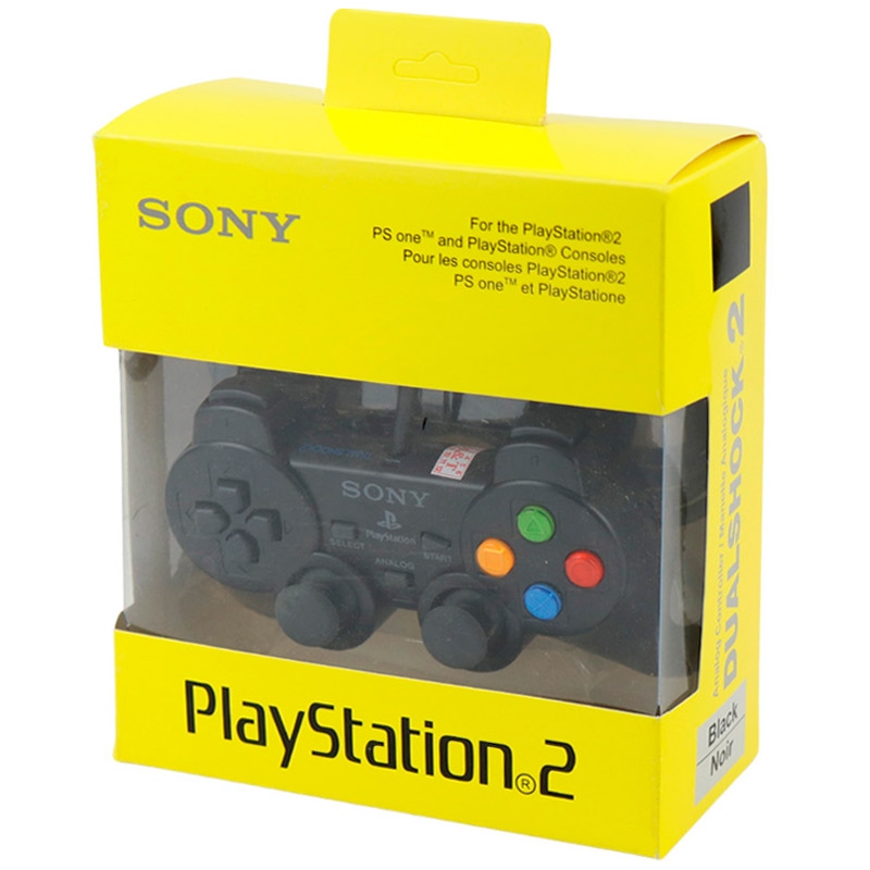 دسته بازی تک شوکدار Sony PS2 دکمه رنگی پک دار