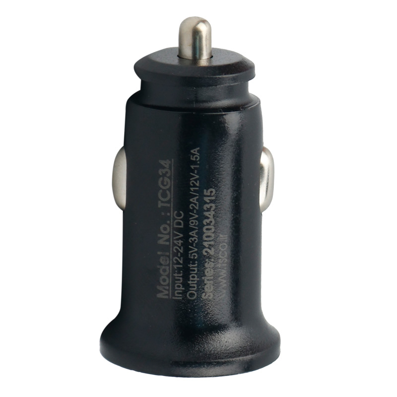 شارژر فندکی فست شارژ TSCO TCG 34 3A QC3 + کابل میکرو یو اس بی