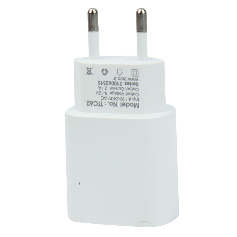 شارژر دیواری TSCO TTC 62 2Port 2.1A + کابل میکرو یو اس بی