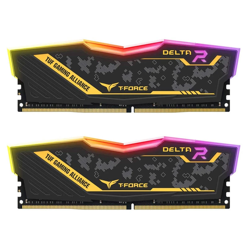 رم کامپیوتر TeamGroup T-Force TUF Delta RGB DDR4 16GB 3200MHz CL16 Dual