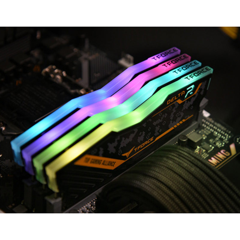 رم کامپیوتر TeamGroup T-Force TUF Delta RGB DDR4 32GB 3200MHz CL16 Dual