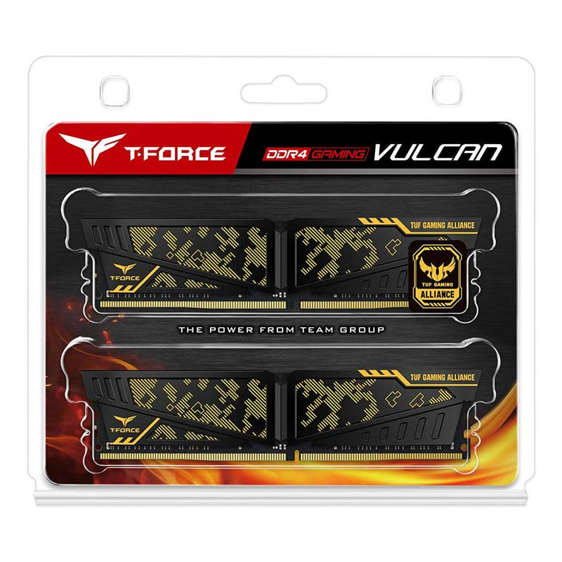 رم کامپیوتر TeamGroup VULCAN TUF DDR4 16GB 3200MHz CL16 Dual