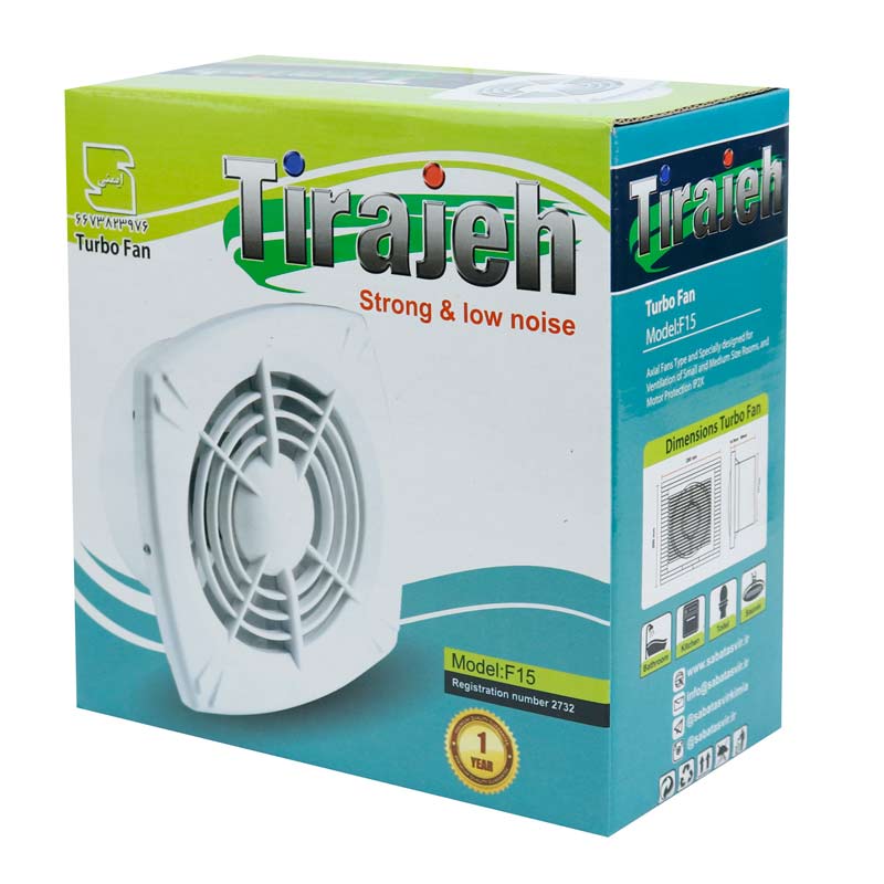 هواکش خانگی تیراژه Tirajeh F15 15cm