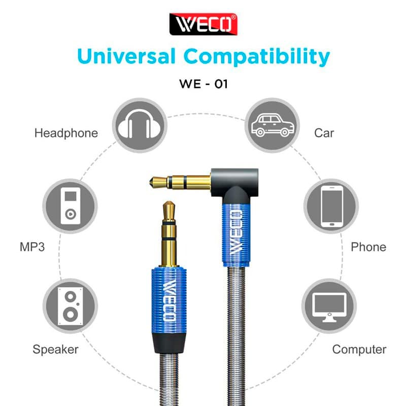 کابل Weco Metal Series WE-01 AUX 1m