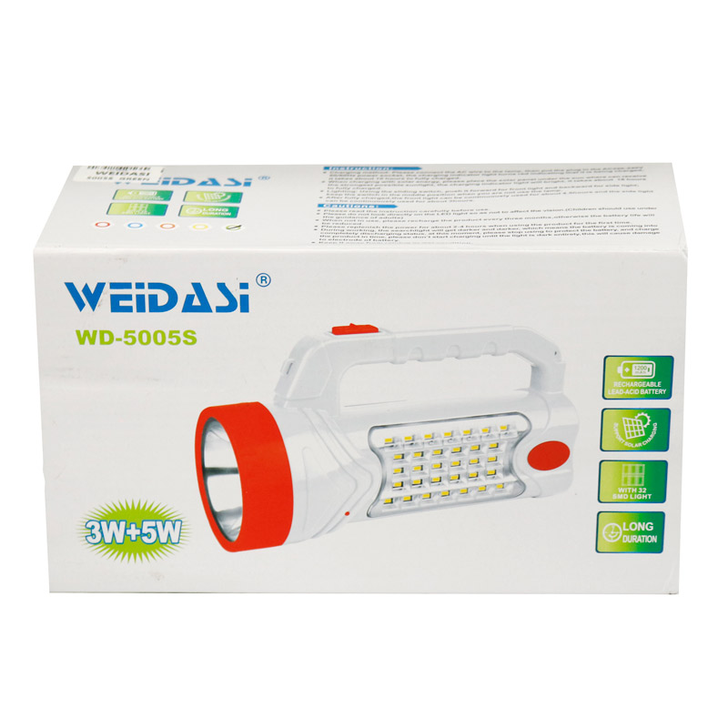 چراغ قوه شارژی خورشیدی ویداسی Weidasi WD-5005S