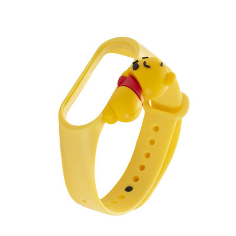 بند سیلیکونی فانتزی Xiaomi Mi Band 5 / 6 خرس پو زرد