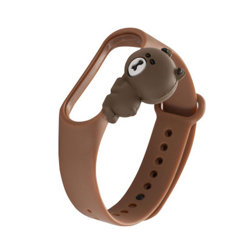 بند سیلیکونی فانتزی Xiaomi Mi Band 5 / 6 خرس قهوه ای