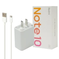 شارژر دیواری فست شارژ Xiaomi Redmi Note 10 3A QC3 PD 22.5W سرجعبه + کابل Type-C و جعبه گوشی