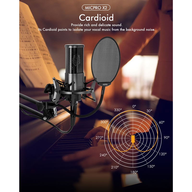 میکروفون کندانسور و پایه لرزشگیر Yanmai Micpro X2 + پاپ فیلتر