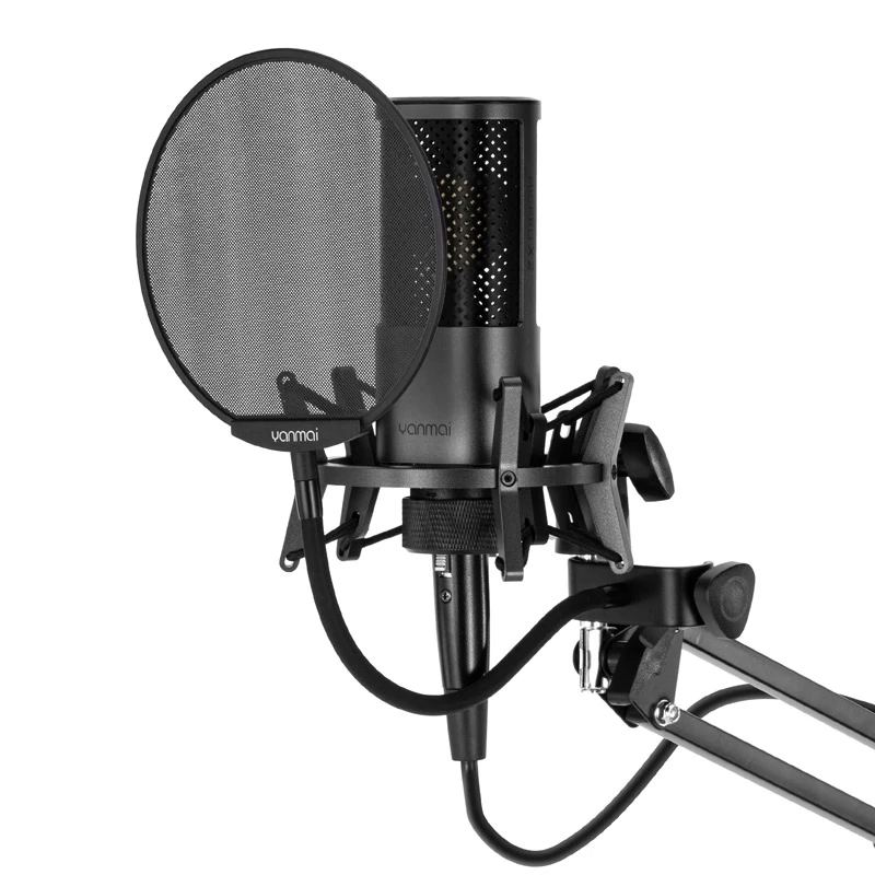 میکروفون کندانسور و پایه لرزشگیر Yanmai Micpro X2 + پاپ فیلتر