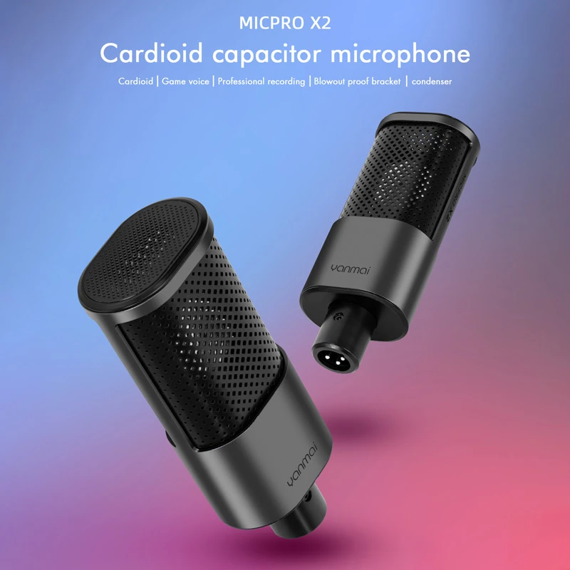 میکروفون کندانسور و پایه لرزشگیر Yanmai Micpro X2 + پاپ فیلتر