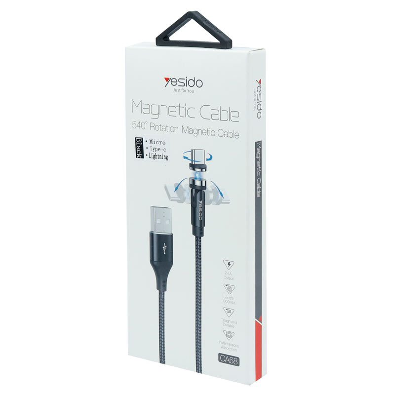 کابل 3 سر مگنتی فست شارژ Yesido CA68 2A 1m