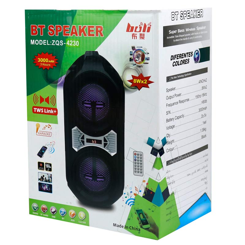 اسپیکر چمدانی بلوتوثی رم و فلش خور Buli ZQS-4230 + ریموت کنترل