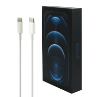 کابل تبدیل فست شارژ iPhone 12 Pro Type-C to Lightning 1m سرجعبه + جعبه آبی گوشی