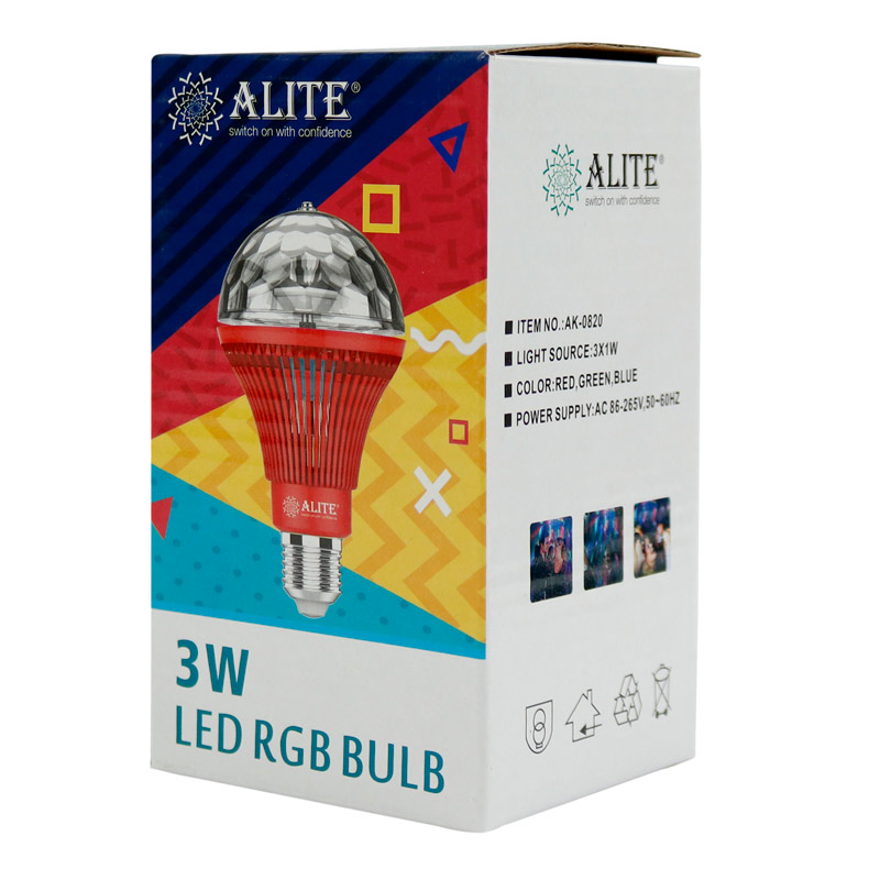 لامپ رقص نور Alite LED RGB Blub 3W E27